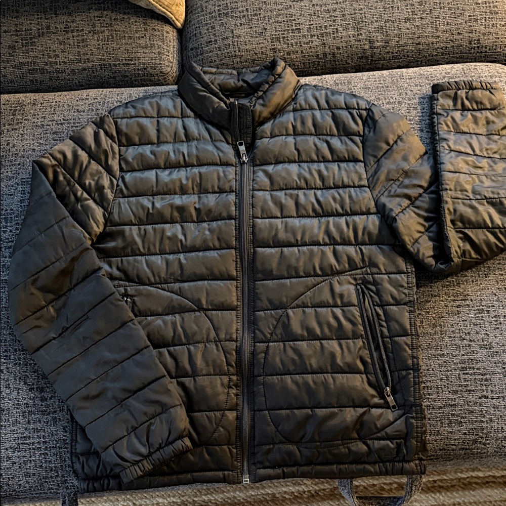 Zara Men's Charcoal Puffer Jacket